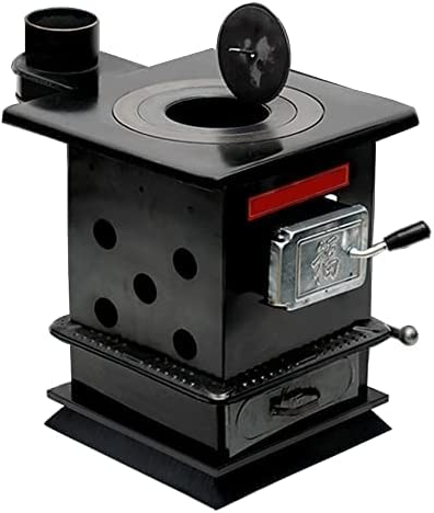 Estufa De Leña De Carbón De Hierro Fundido Puro, Cocina De Hierro Fundido Multiusos Sin Humo Para Tienda De Campaña, Refugio De Villa Interior, Calefacción, Cocina Diaria, Barbacoa,Negro,Collector