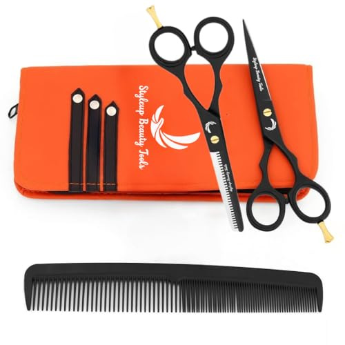 Friseur-Haarschneide-Profi-Scheren-Set - Edelstahl-Friseurhaar und Effilierschere für Frauen, Männer, Erwachsene und Friseursalon