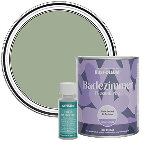 Rust-Oleum Green Water-Resistant Bathroom Tile Paint in Satin Finish - Bramwell 750ml