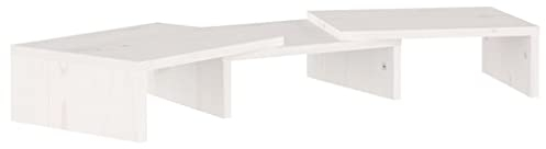 vidaXL Monitorständer Schreibtischaufsatz Monitorerhöhung Bildschirm Aufsatz Bildschirmerhöhung Bildschirmständer Weiß 60x24x10,5cm Massivholz Kiefer
