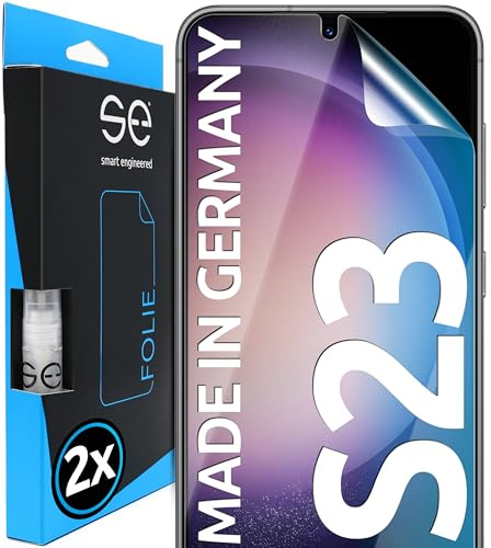 2x se® 3D SCHUTZFOLIE Transparent für Samsung Galaxy S23,Selbstheilend, 100% Fingerabdruck & FaceID kompatibel, einfache blasenfreie Installation, Ultra-Klar, Stoß-Kratzfest, aus Deutschland