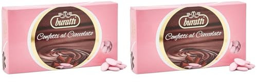Buratti Confetti Dragées au Chocolat Rose 1 Kg (Lot de 2)