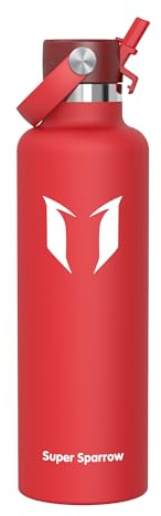 Sparrow Trinkflasche Edelstahl 500ml/750ml/1L/1.2L Thermosflasche Strohhalm | Wasserflasche, Thermoskanne, Thermobecher, FlipFlow, Auslaufsicher, Isolierte, BPA-Frei, Spülmaschinenfest, Sport, Fitness