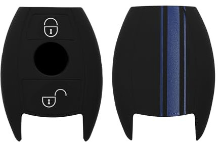 kwmobile Custodia Coprichiave Compatibile con Mercedes Benz con 2 tasti (solo Keyless Go) Cover - Copritelecomando Chiave Auto - Copri Chiavi Macchina Strisce Rally