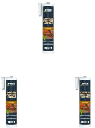 Bostik Express Pointing Mortar, Ready to Use, Weather Resistant, Colour: Grey, 310ml (Pack of 3)