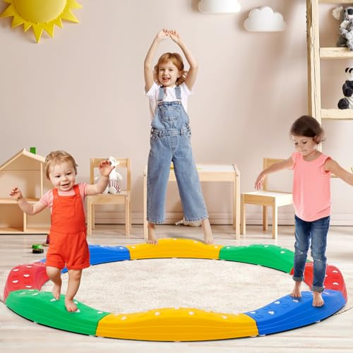 Trave Equilibrio per Bambini, Trave sospese Colorate per Bambini, Set di Barre di bilanciamento, Parete di bilanciamento Fino a 80 kg, Giocattolo sensoriale Montessori per Bambini