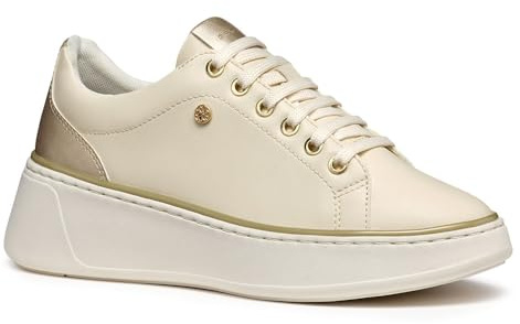 Geox D SUNNETTY A - Scarpe da Ginnastica Donna, Papyrus/Lt Gold,