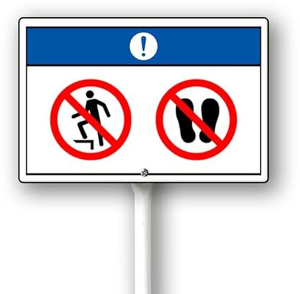 Geroclonup Hinweisschild Do Not Step Yard mit Pfahl, 30,5 x 20,3 cm, rostfreies Aluminiumschild für den Außenbereich, für Hof, Garten, Rasen, Straße, Outdoor