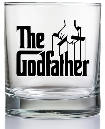 Vaso de whisky con diseño de Rocas del Padrino - Licencia oficial, calidad premium, cristalería hecha a mano, 11 onzas. Regalo coleccionable perfecto para entusiastas del cine, cumpleaños y ocasiones