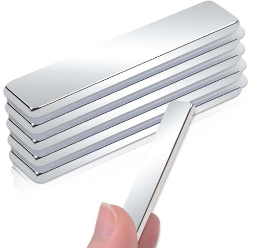 Fridge Magnets, 50x10x3mm Neodymium Magnets Extra Strong, Small Bar Magnet Heavy Duty for Whiteboards, Rectangle Magnet for Crafts, Fridge, DIY, Building, Scientific, Notice Board