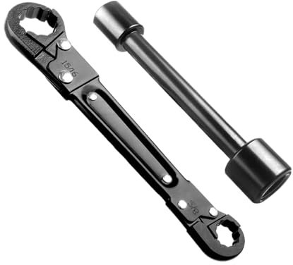 SUIOPPYUW Kit de llave de tope de ángulo fácil para profesionales de plomería, kit de herramientas de llave de tope de ángulo fácil de plomería, duradero, 2 piezas, Negro