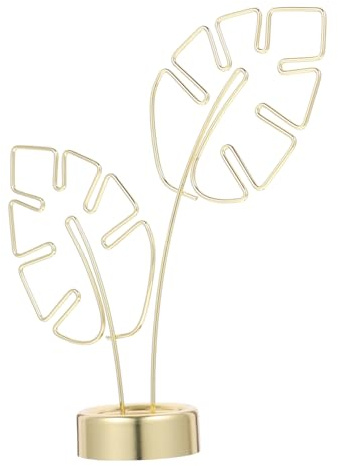 TEMPNAP Monstera und Fotohalter Förmiger Kartenhalter aus Edelstahl Kreativer Goldener Notizclip Tischdekoration Tragbarer Desktop Kartenhalter für Hochzeiten und Geburtstage