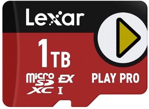 Lexar PLAY PRO microSDXC Express Card, 1 TB Max Read 900 MB/s/Write Up to 600 MB/s, Nintendo Switch, 4K Video, Drone Compatible, Waterproof, Shockproof, High-Speed Micro SD Memory Card