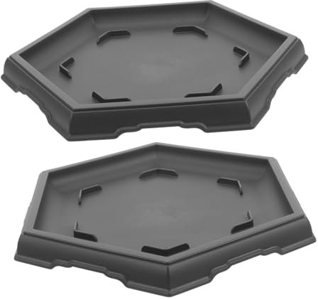 Toyvian Bandejas para Plantas Hexagonales 2 Piezas para Macetas de Interior Grandes, Base de Plástico Resistente para Drenaje y Goteo, Accesorio Adecuado para Jardinería y Cuidado