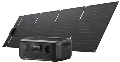 ECOFLOW RIVER 3 Tragbare Powerstation mit 60W Solarpanel, 245Wh LFP Batterie, bis zu 600W Leistung, <20ms USV, 30% kompakterer Solargenerator für Outdoor-Camping (Generalüberholt)