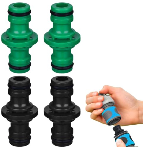 JYNVO 2 pezzi connettore tubo a doppia spina, raccordo tubo da giardino per lavaggio auto e connettore tubo da giardino