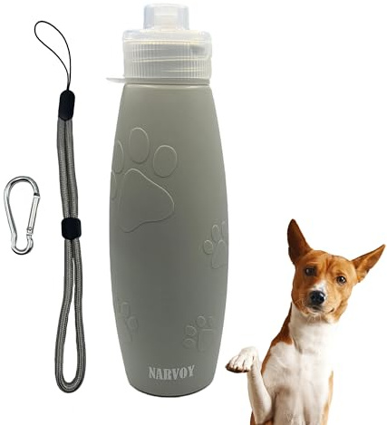 Botella Limpia Pipi Perros Calle 600 ml, Botella Pipi Perro de Silicona Plegable y Recargable – Botella Agua y Limpieza para Perros con Pulverizador, Mosquetón y Cuerda Ajustable, Accesorio para Paseo