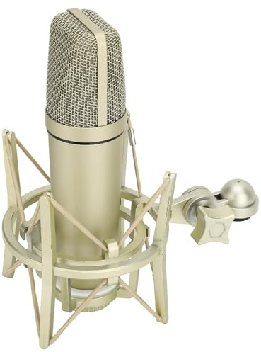 AKLOSIPY Microfono a Condensatore in Studio Professionale con Design in Metallo, Modello Cardioide per Podcasting, Registrazione e Streaming