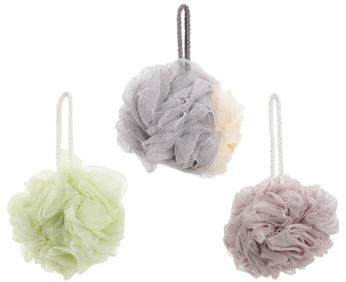 Hemobllo 3pezzi Spugne Da Bagno Esfolianti Da Strumenti Per Pulizia Della Schiena e Accessori Da Bagno Effetto Schiumoso Ricco e Pulizia Profonda Per Corpo e Doccia