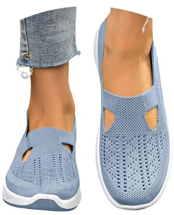 Zapatillas Ortopédicos para Mujer Zapatos sin Cordones para Caminar Ortopedicos Zapatos Mujer Comodos y Ligeros Sandalias Palas Transpirables y Non Slip Zapatillas Malla Deporte Senderismo