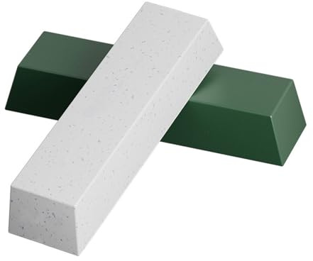 2PCS Metal Polishing Wax Green and White Wax for Stainless Steel Coppers Iron Aluminum Tool with Wool Wheel Buffing Green and White
