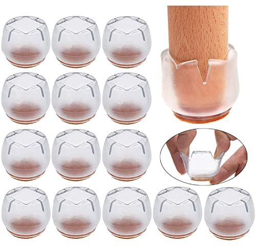 WCIC 16pcs Gommini per Sedie, Tappi per Sedie Silicone, Feltrini Rotondi, Sedia Piedini In Gomma Protector Pad Per Pavimenti In Casa Soggiorno Sedia Gamba Tappi 26-31mm