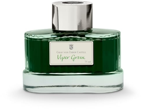 Graf von Faber-Castell 141017 - Encrier Viper Green, 75 ml, encre indélébile dans un encrier élégant