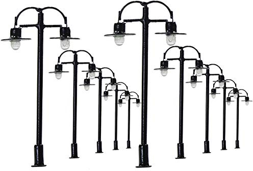 Evemodel 10Stk. Spur N 1: 160 Modellbahn Laternenpfahl Minigartendekor Straßenlaternen Lampen