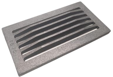 Fonderia Bongiovanni Parrilla de hierro fundido, parrilla para chimenea, estufa de pellets, bandeja para cenizas, 30 x 16 x 1 cm, modelo reforzado