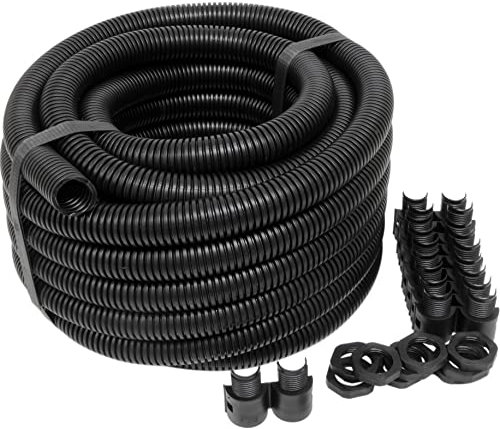 10 Metre 20mm Flexible Conduit Tube Contractor Pack with 10 Glands and Locknut