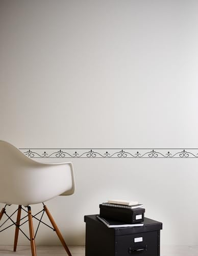 A.S. Création Only Borders Folie selbstklebend Bordüre 36999-1 Floral Classic schwarz weiß