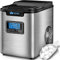 tillvex Eiswürfelmaschine Edelstahl 12 kg - 24 h | Eiswürfelbereiter mit Timer und 2,2 Liter Wassertank | Ice-Maker LCD-Display & Selbstreinigungsfunktion | 3 Eiswürfel Größen (Silber)