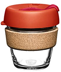 KeepCup Brew Cork – Tasse à café réutilisable en verre trempé et liège naturel, taille XS 177 ml – Daybreak