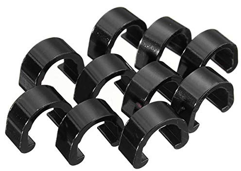 10 PCS Hakenclips C Gehäuse Schlauchschnalle, Aluminiumlegierung Metall C-Clips Schnalle Mountainbike Fahrräder Bremskabel Schlauch C-Clips, Schwarz