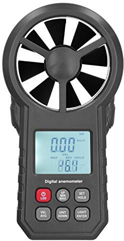Anémomètre Numérique Bluetooth avec Rétroéclairage LCD Testeur Vitesse du Vent Portable 9V Anémomètre Numérique Haute Précision, Adapté pour Les Cerfs-Volants, Pêche, Randonnée