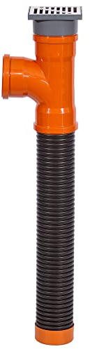 Sickerschacht mit Zufluss/Abfluss Ø 110 mm, Länge- 1m, Abflussgitter- 15 x 15 cm in 3 Farben schwarz, grau, inox Drainage Abfluß Regenwasser Gully Schacht