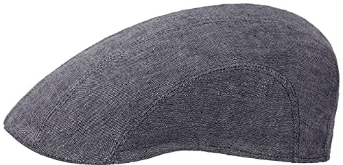 Stetson Madison Leinen Flatcap Gefütterte Schirmmütze Herren Damen Frühjahr Sommer grau 54 cm