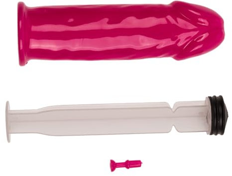 Siringa sparatutto pene circa 14 cm in plastica su blister