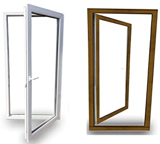 EcoLine Balkontür- Terrassentür - 2-Fach Verglasung - Farbe: innen weiß/außen golden oak - Profil: 60 mm - BxH 700x2000 mm - DIN Rechts