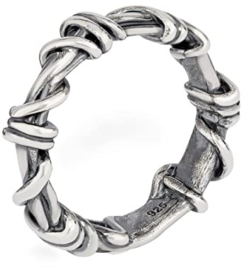 NKlaus 64 mm bandring 925 silver herrring flätad keltisk ring vintage 5,4 mm bred 14241