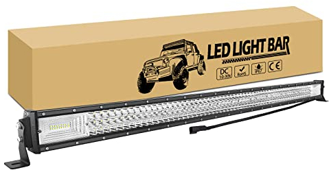 RIGIDON 50 Zoll 127cm 648W Wasserdicht LED Arbeitsscheinwerfer Bar, Led lichtbalken 12V 24V 6000K lichtleiste KFZ, Offroad Scheinwerfer für Auto SUV ATV UTV LKW 4x4 Nebelscheinwerfer