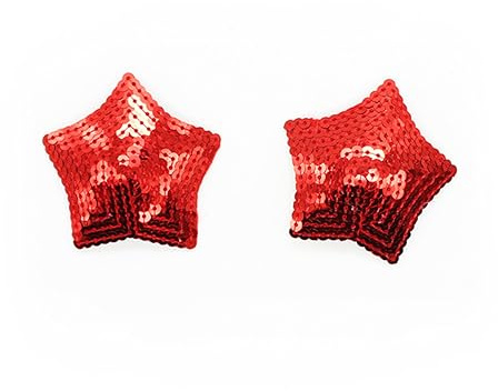 Adefeect SM Nippel Pasties Pentagramm Brust Aufkleber Nippel Sticker SM Bondage Sexspielzeug Einstellbar für Paare Dessous Accessoires (rot)
