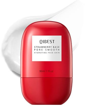 Strawberry Pore Blur Drops- Strawberry Base Pore- Silicone-Free, Oil-Free - Primer Face Makeup Pore Minimizer - Antioxidant Face Serum for Women - Pore Reducer for Hydrating, Glowing