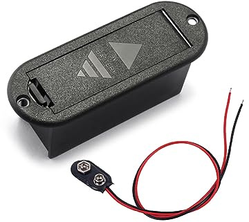 OSALADI Porte-piles pour guitare et basse 9 V avec câble de connexion Étui en plastique pour tablettes Accessoire pour guitare électrique 1 pièce