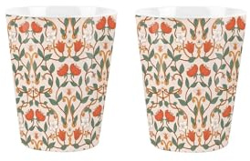 Morris Egg Cups Set - Floral Artwork Dinnerware - Pack of 2 Ceramic Egg Cups/Holders Kitchenware/Shot Glasses Drinkware Boxed Gift