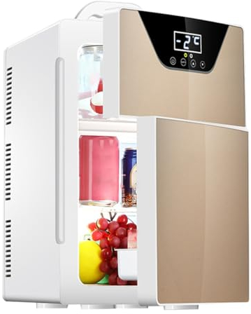 Mini Frigo De Chambre 20l Mini Réfrigérateur De Voiture Petit Frigo Cosmetique, Convient Aux Boîtes De Conserve De 20 X 12 Oz, Refroidisseur Et Chauffage(Color:/Gold,Size:With Digital Display)