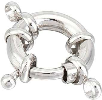 NICENEEDED Federring-Verschluss aus 925 Sterling Silber, 14 mm runder Sicherheits-Verschluss mit 2 Ösen, Schmuckverschlüsse für die Herstellung von DIY-Armbändern und Ketten