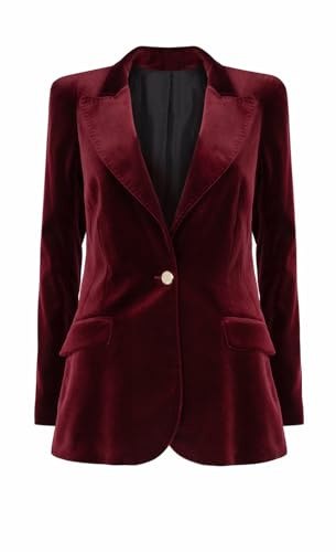 Giacca Blazer in Velluto da Donna Slim Fit da Cerimonia Giacca in Velour Giacca Slim-fit a Vestibilità Aderente Blazer da Cerimonia Colore Solido Giacca da Donna per Matrimonio e Cerimonie Giacca da