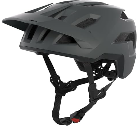 ALPINA TAUNUS – Lätt cykelhjälm med djup skydd vid tinningar och nacke, stort ventilationssystem - midnight-grey black matt - 52-56