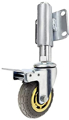 Robustes 10,2 cm Ersatztorrad mit federbelasteter Lenkrolle, höhenverstellbar, 30/60 mm, 79,8 kg Tragkraft, Möbel-Gummirollen für Tore, universelle Passform